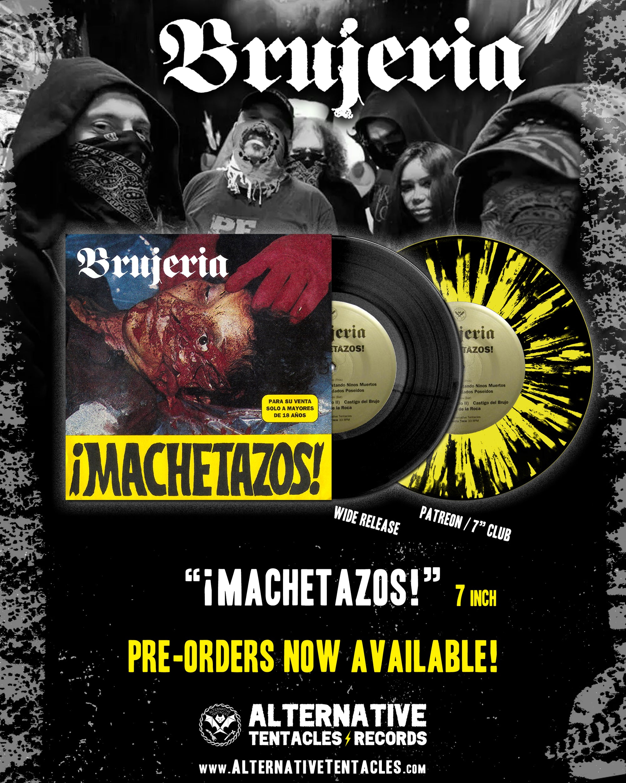 PRE-ORDER BRUJERIA - "¡MACHETAZOS!" 7"