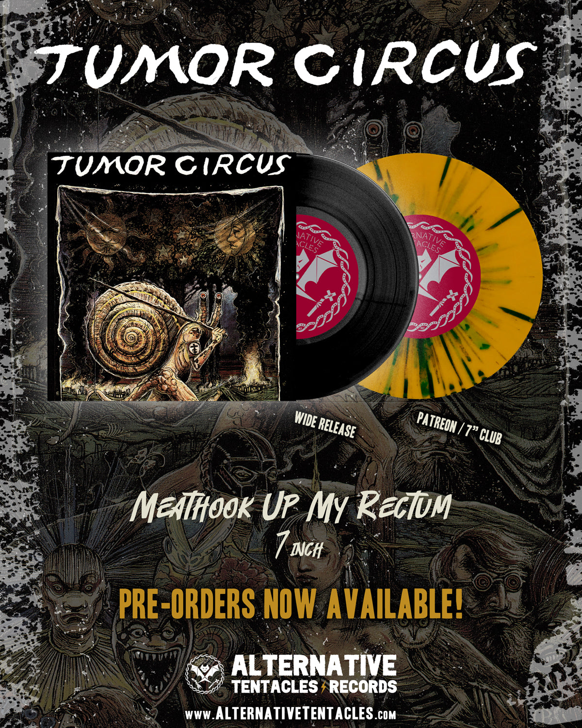 TUMOR CIRCUS "MEATHOOK UP MY RECTUM" 7" REPRESS