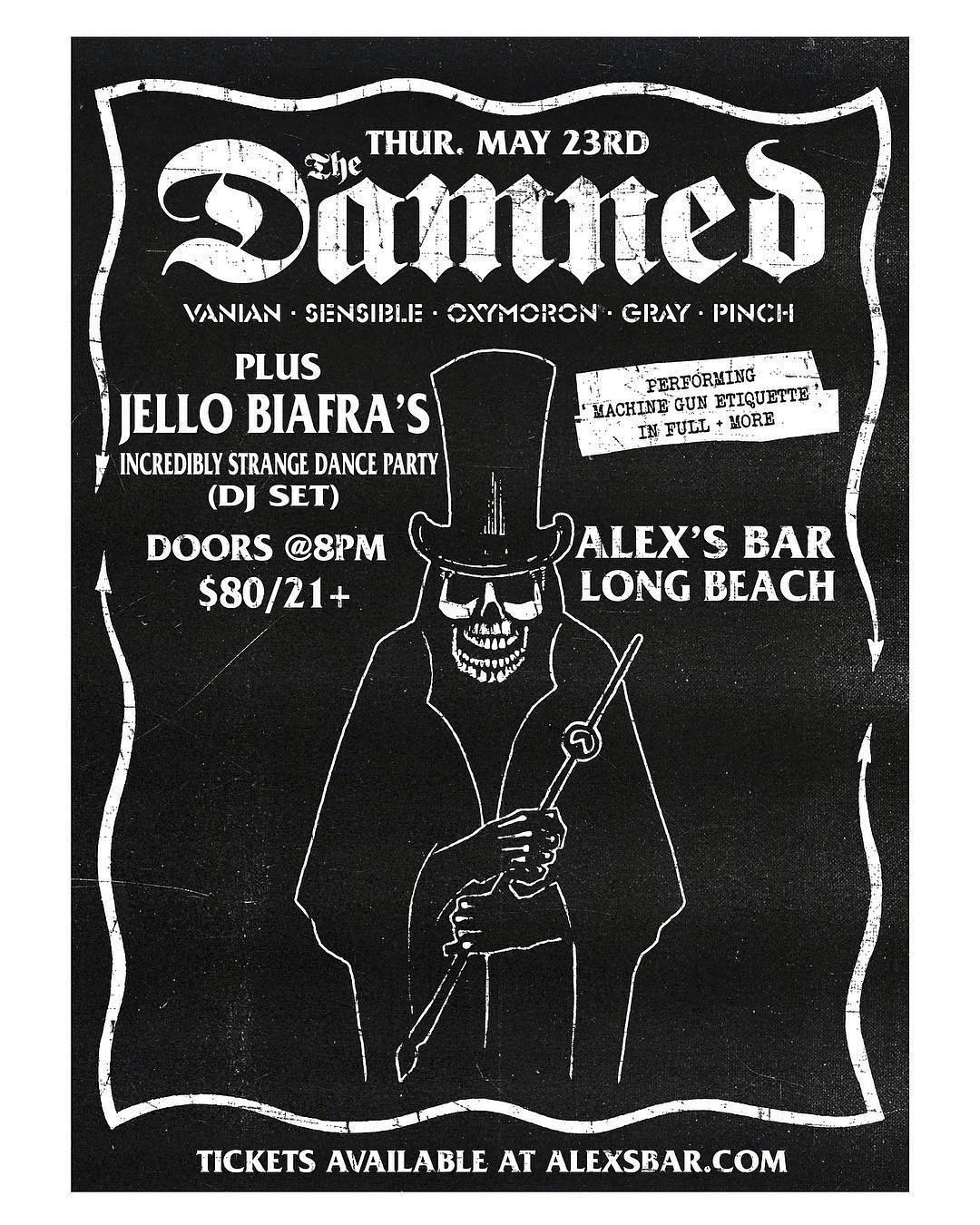 DJ JELLO BIAFRA TO OPEN FOR THE DAMNED