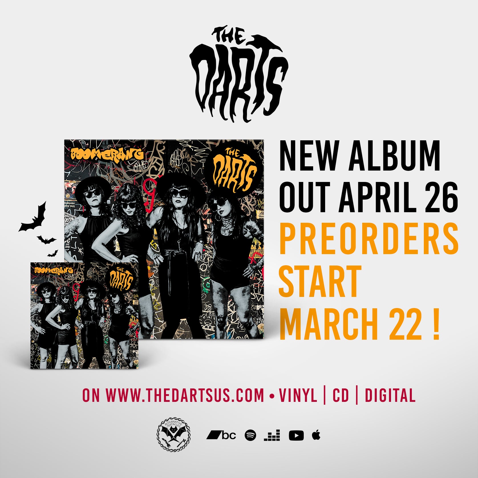 THE DARTS "BOOMERANG" PREORDERS START FRIDAY, MARCH 22ND