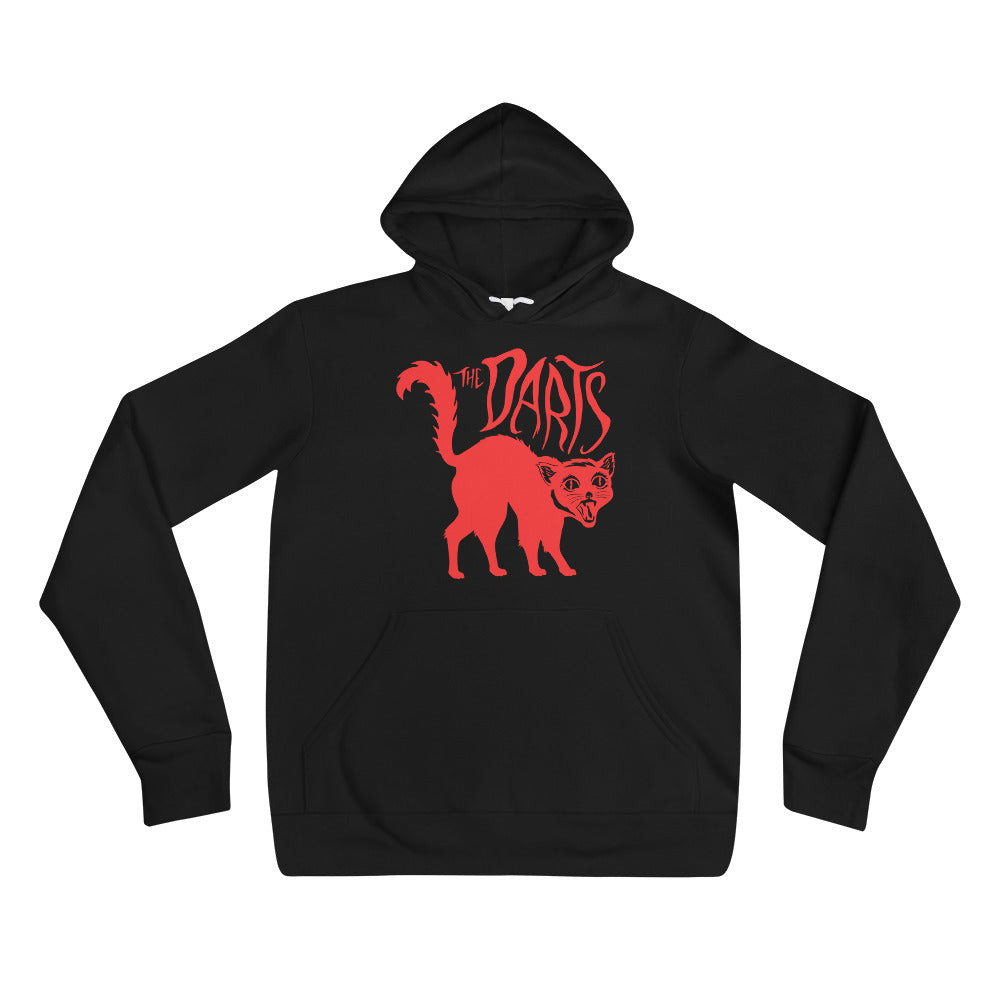 THE DARTS RED "SPOOKY CAT" UNISEX PULLOVER HOODIE