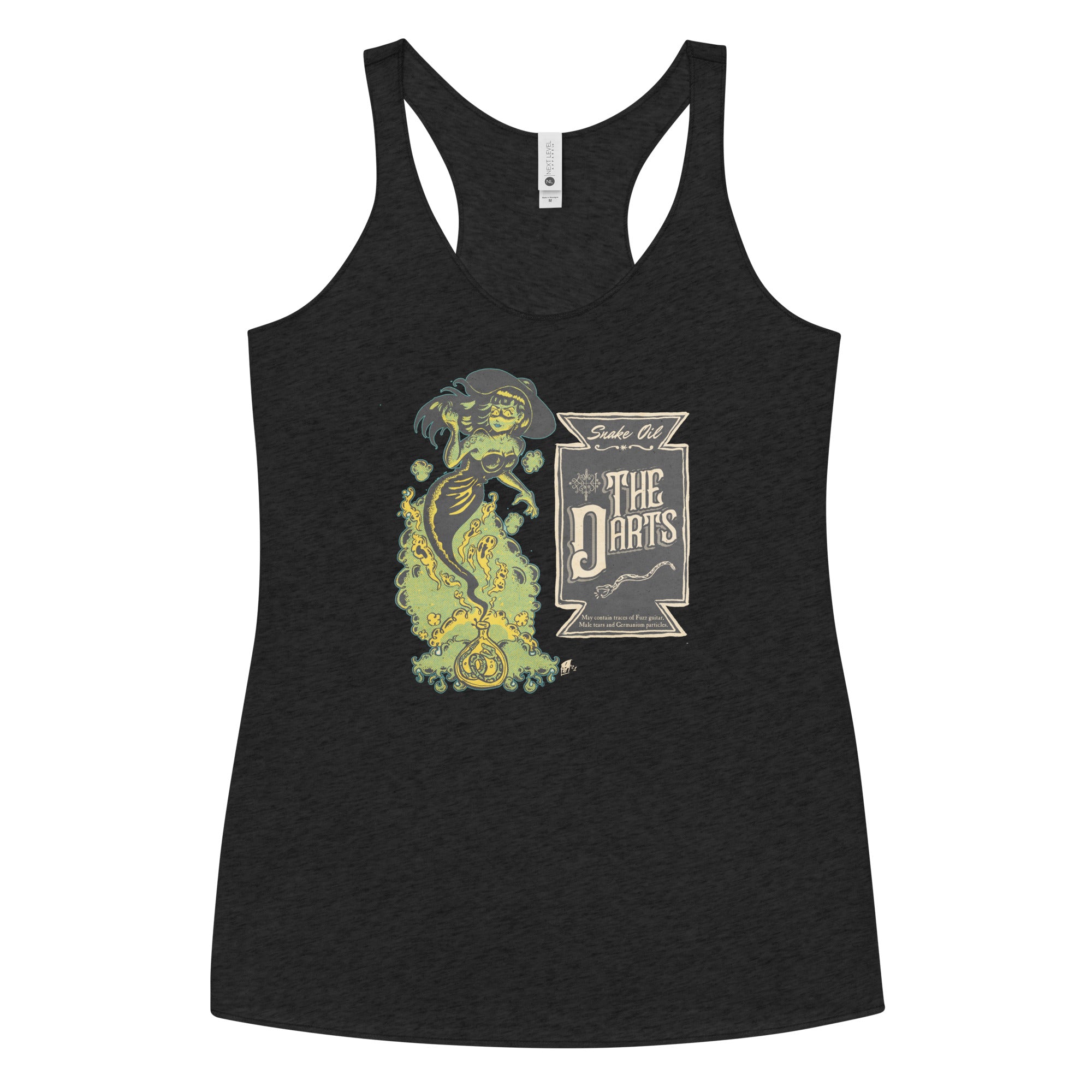 THE DARTS "Snake Oil" Femme Vintage Black Racerback Tank