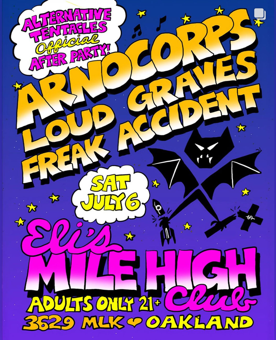 MOSSWOOD MELTDOWN AFTER-PARTY: ARNOCORPS AND FREAK ACCIDENT WITH LOUD GRAVES
