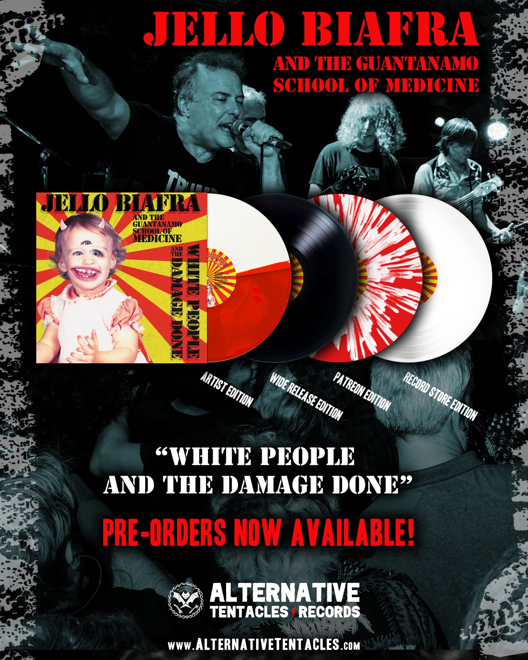 PRE-ORDER LIMITED EDITIONS OF JELLO BIAFRA’S “WHITE PEOPLE AND THE DAMAGE DONE”