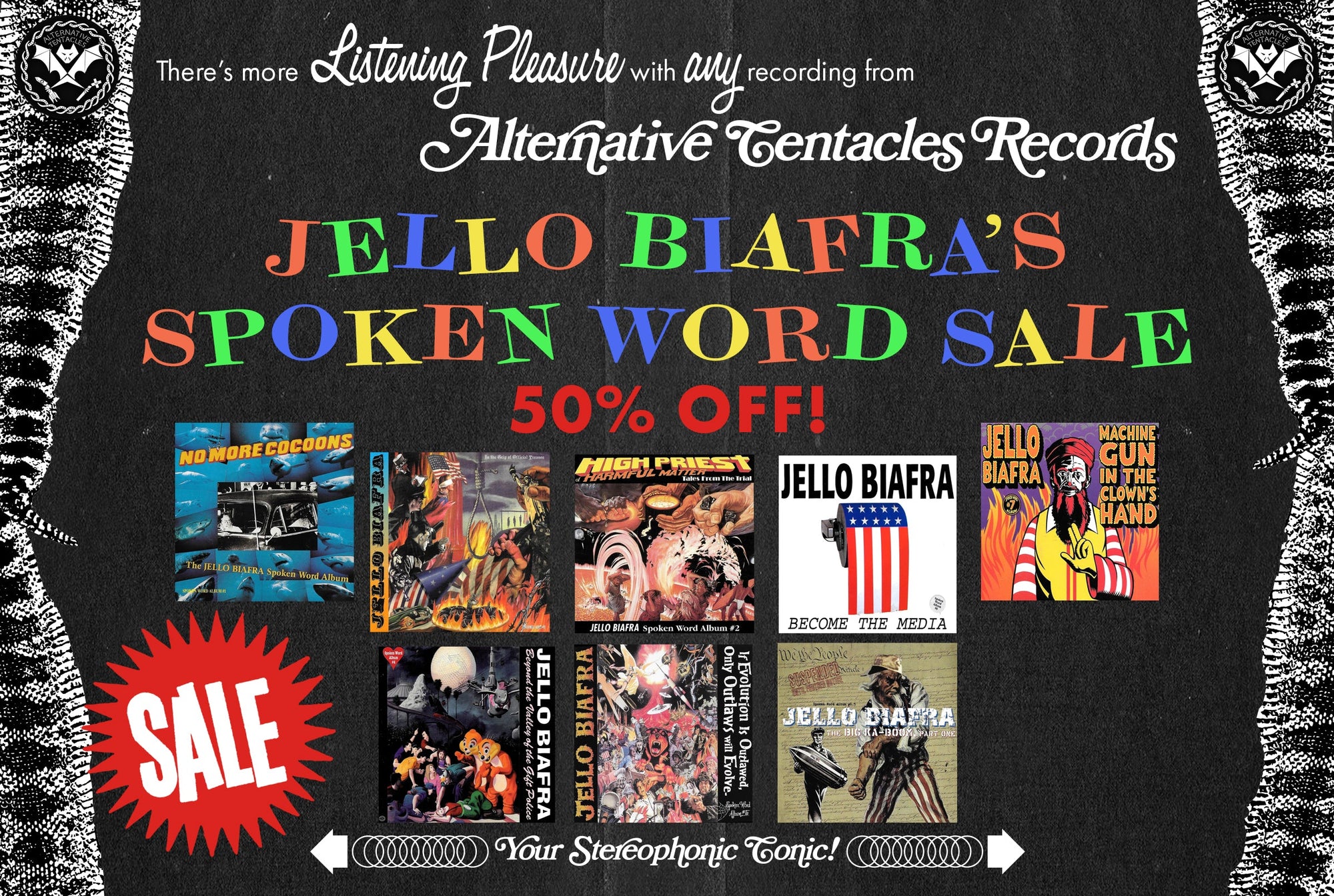 JELLO BIAFRA SPOKEN WORD SALE!