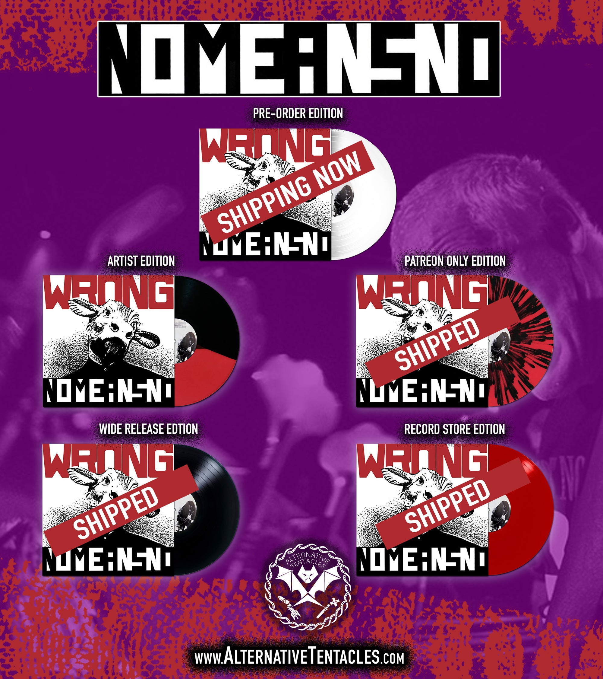 UPDATE ON NOMEANSNO "WRONG" PRE-ORDERS