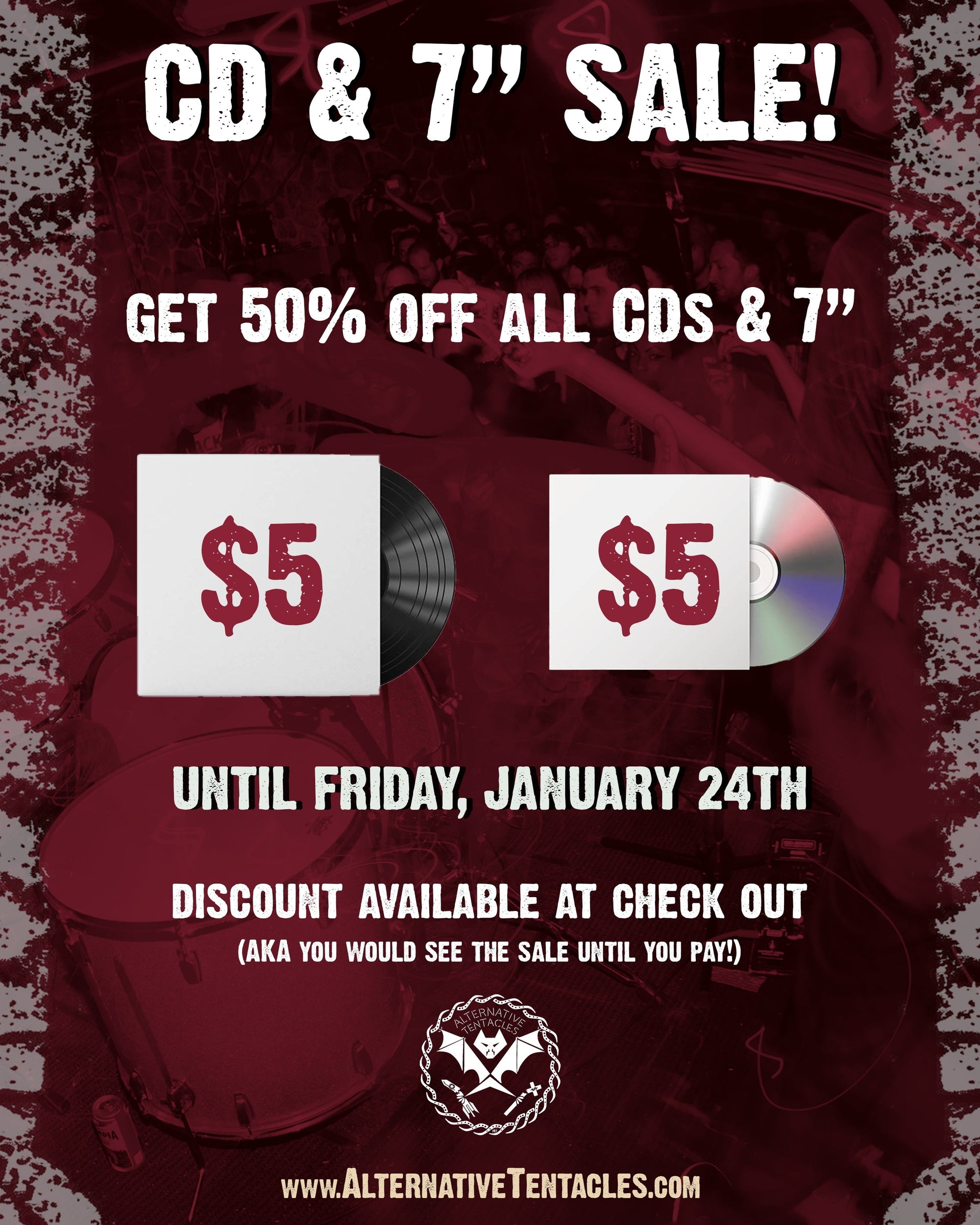 50% OFF ALL CDs & 7"s IN OUR ONLINE STORE