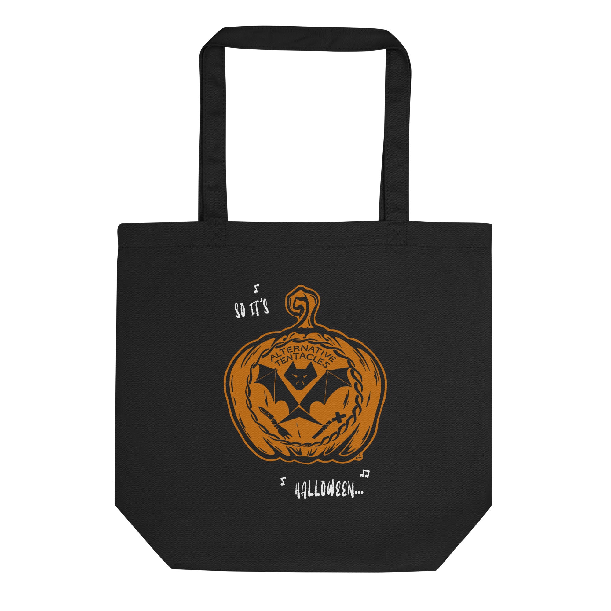 AT "Pumpkin Bat" Black Tote Bag