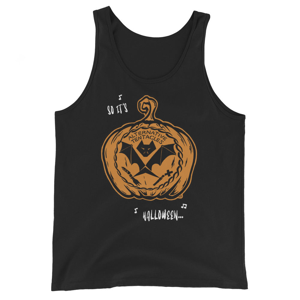 AT Pumpkin Bat Unisex Black Tank Top