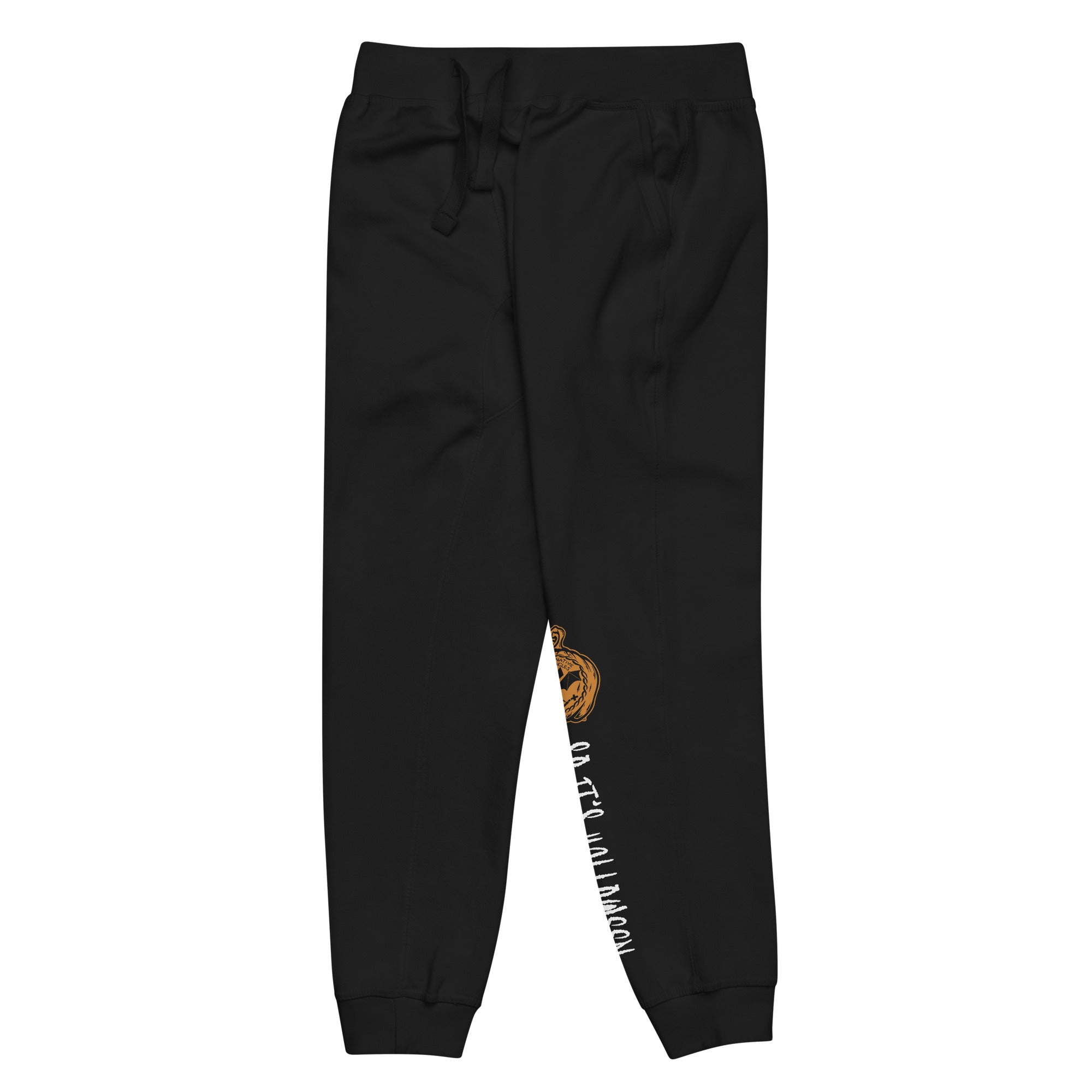 AT Pumpkin Bat Unisex Black Fleece Sweatpants