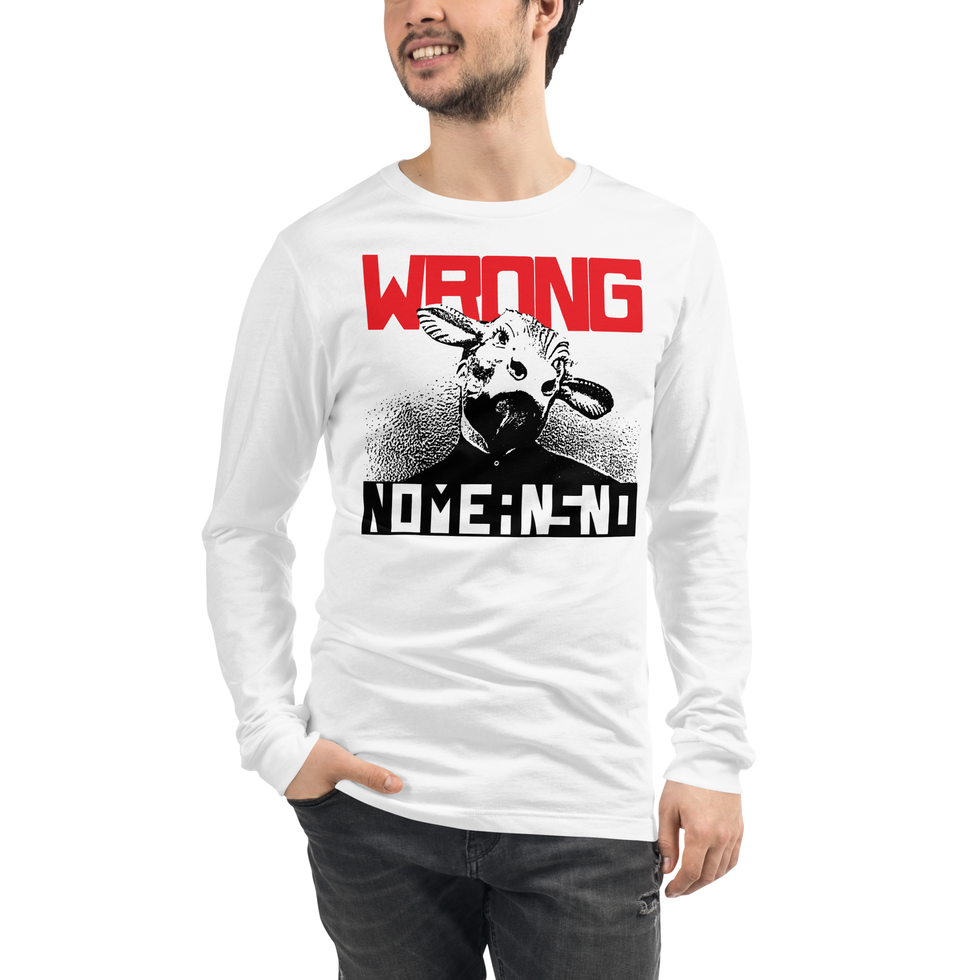 NOMEANSNO "Wrong" White Long Sleeve T-Shirt