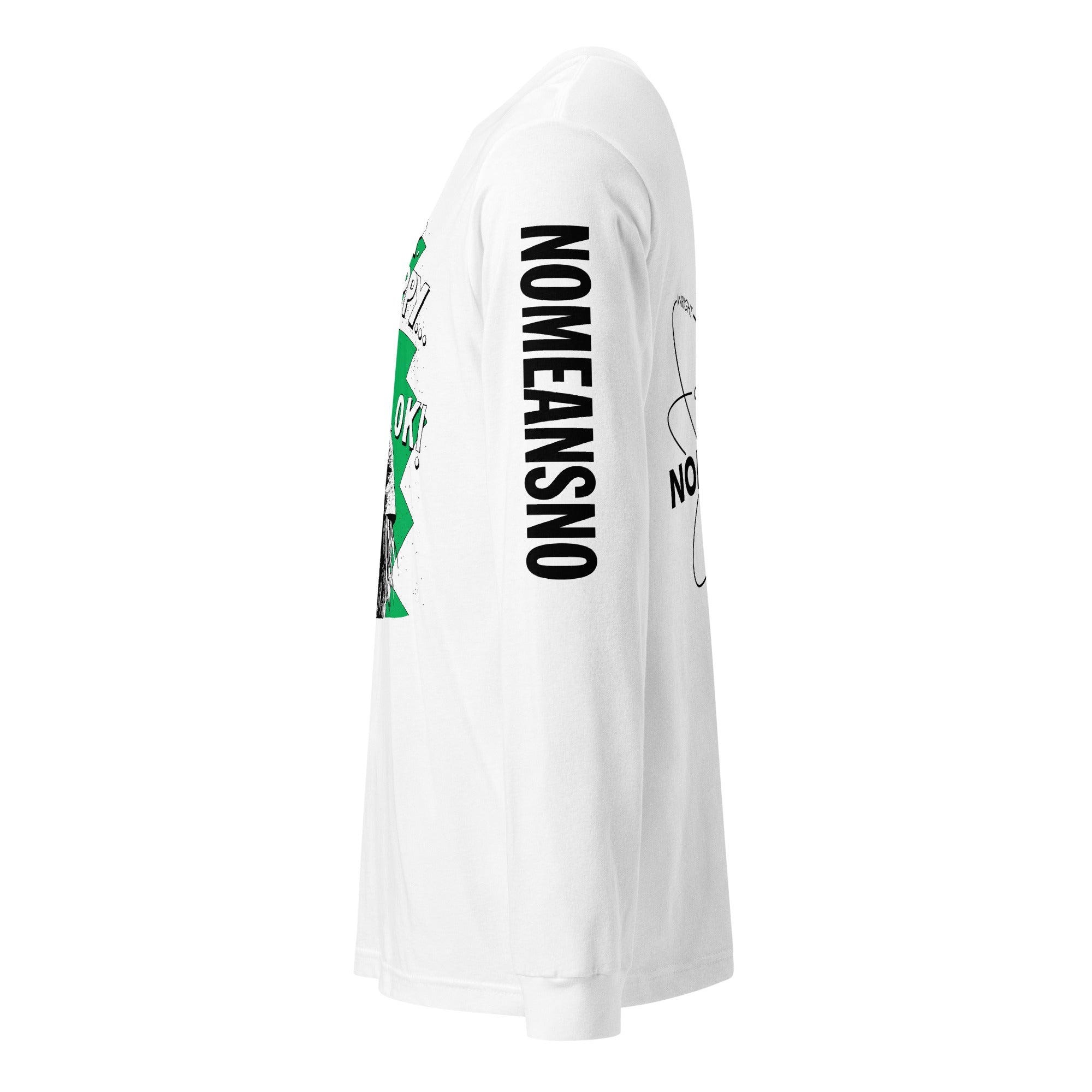 Nomeansno "Mr Happy" White Unisex Long Sleeve Tee