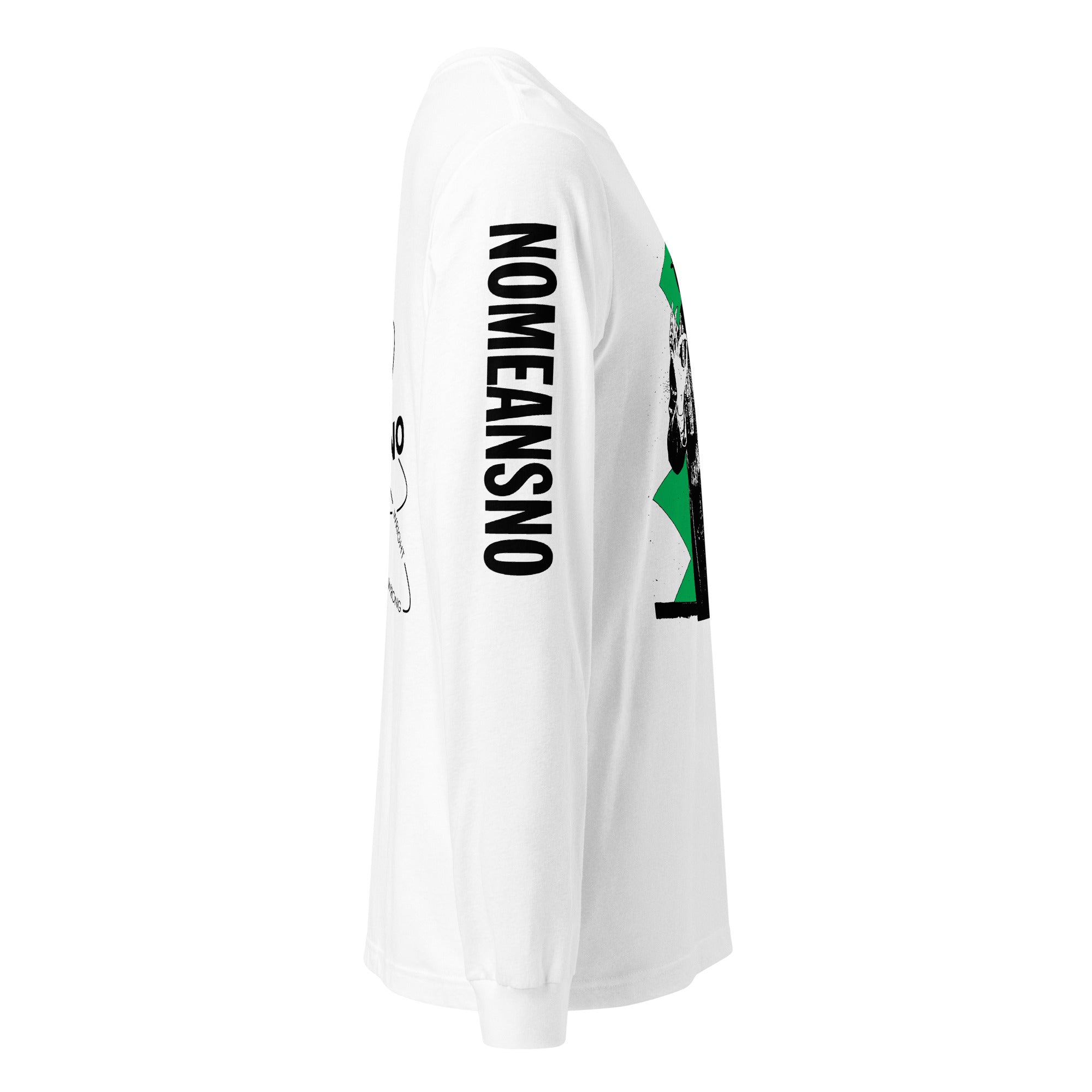 Nomeansno "Mr Happy" White Unisex Long Sleeve Tee