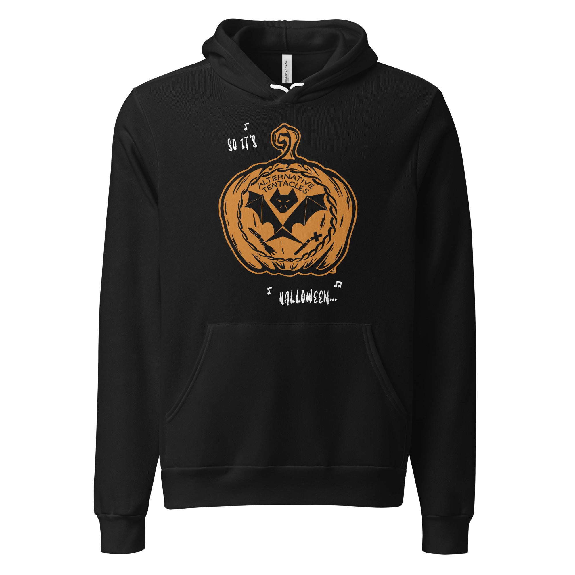 AT Pumpkin Bat Unisex Black Hoodie