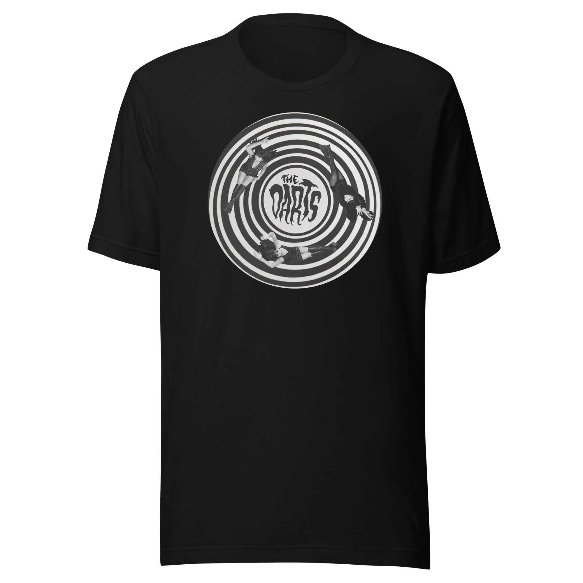 THE DARTS "Spiral" Unisex Black T-Shirt