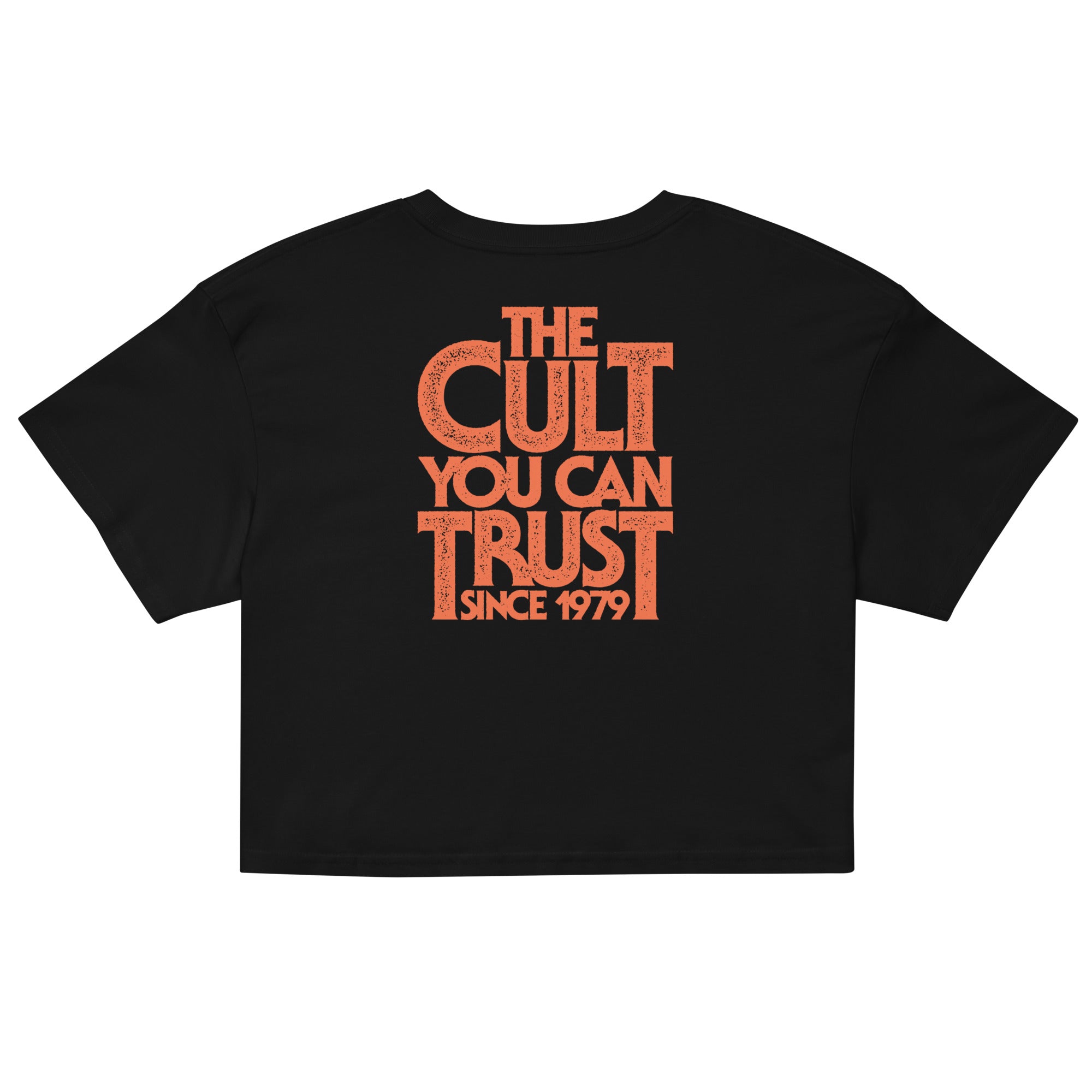 Orange Bat Logo - The Cult You Can Trust Black Crop Top
