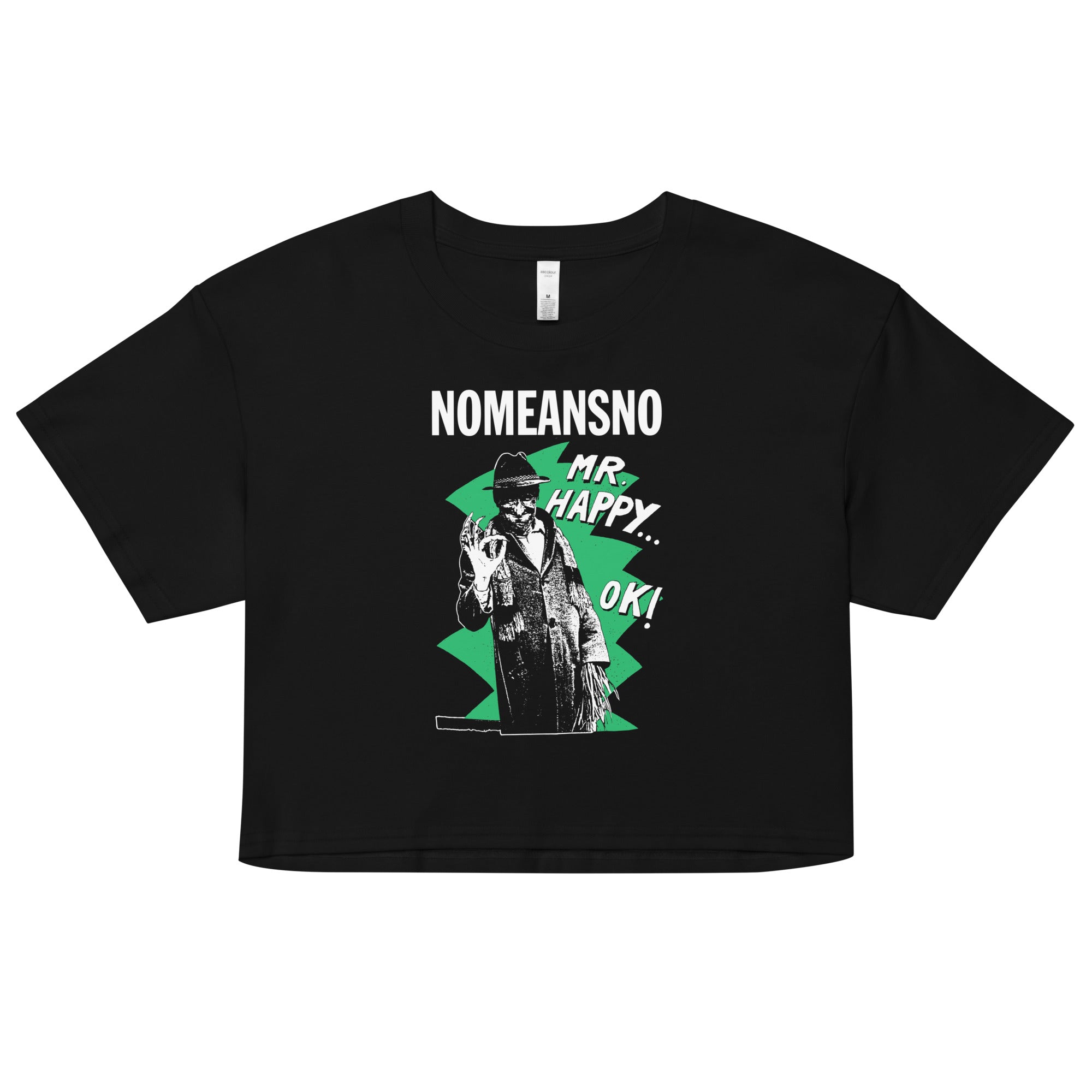 Nomeansno "Mr Happy" Black Crop Top