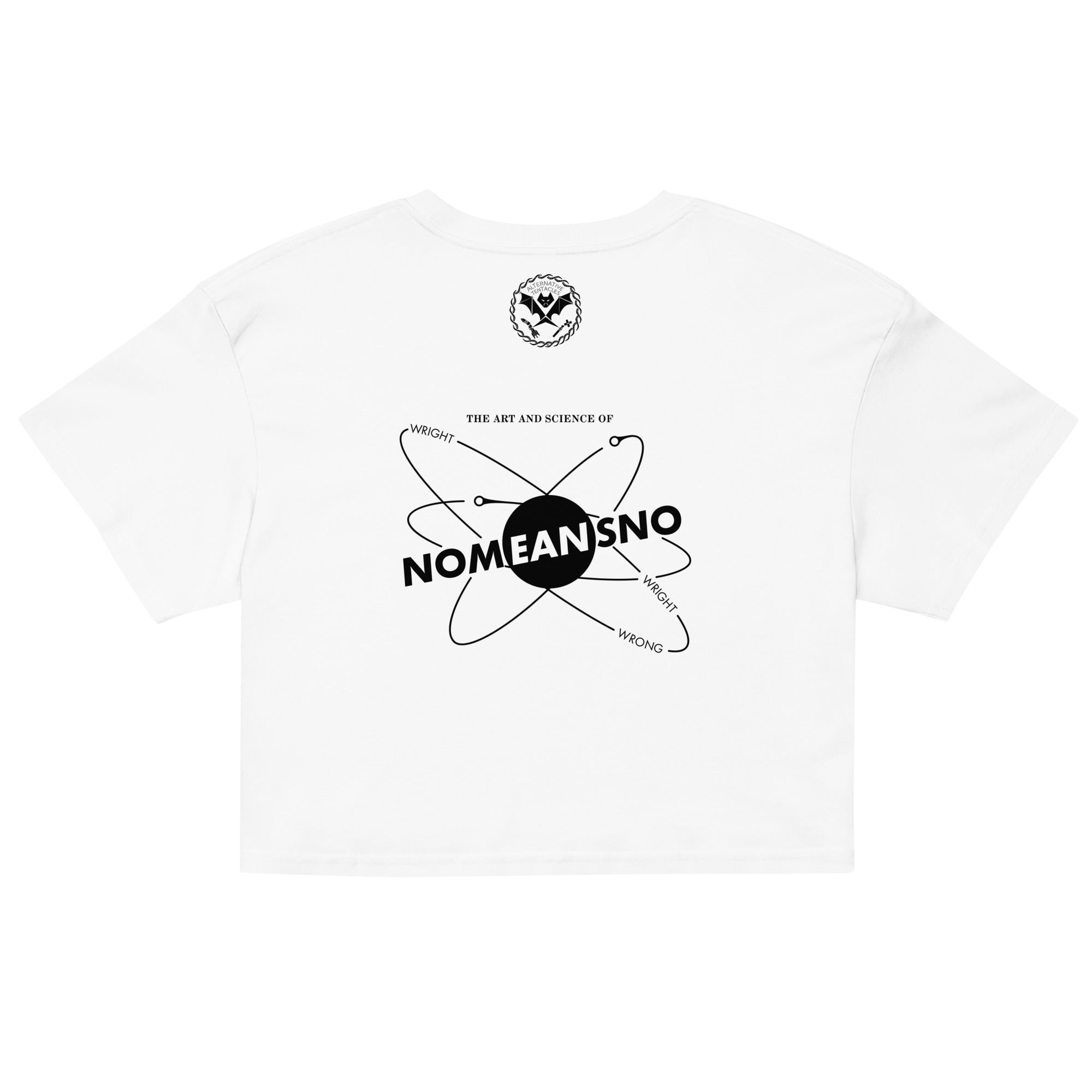 Nomeansno "Mr Happy" White Crop Top