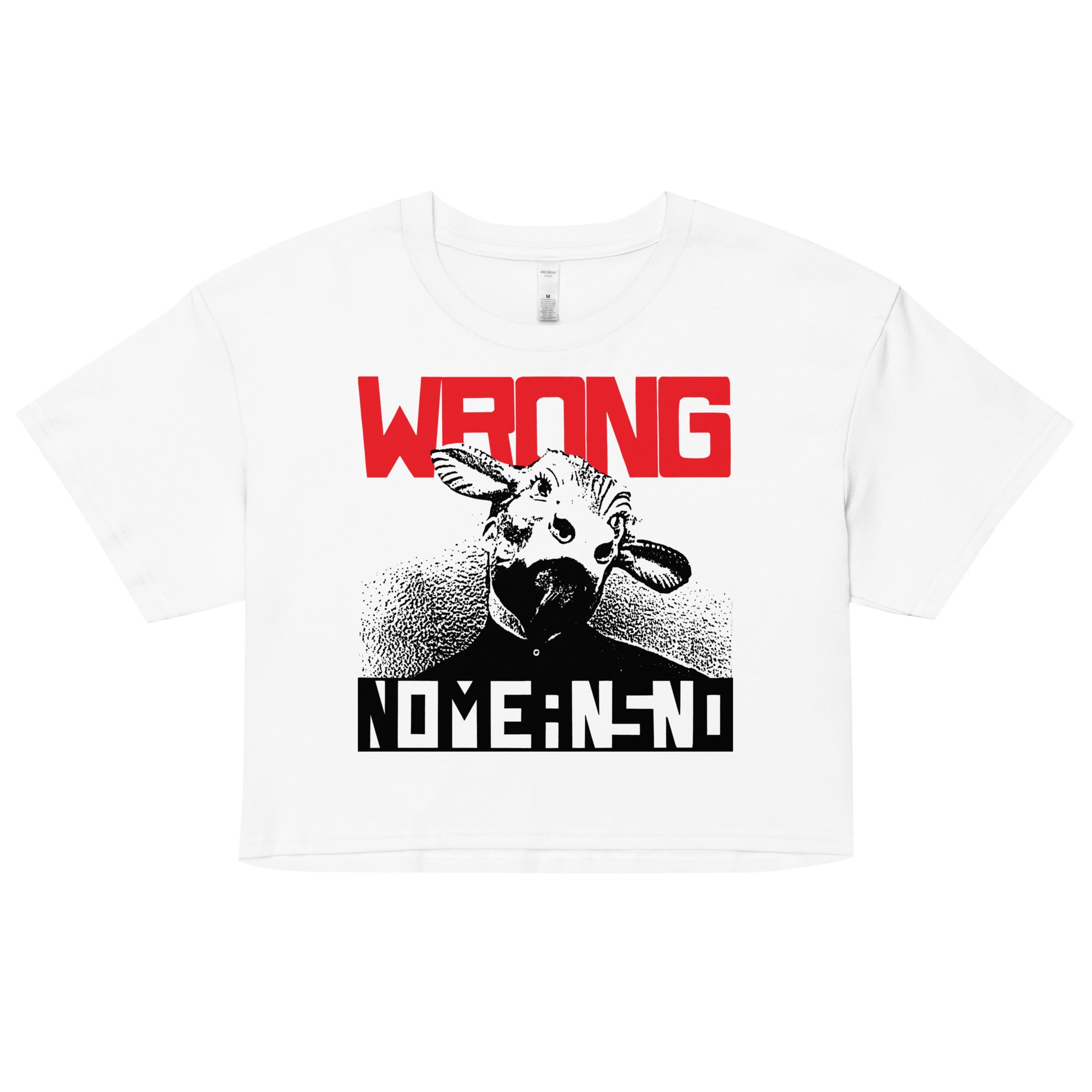 NOMEANSNO "Wrong" White Crop Top