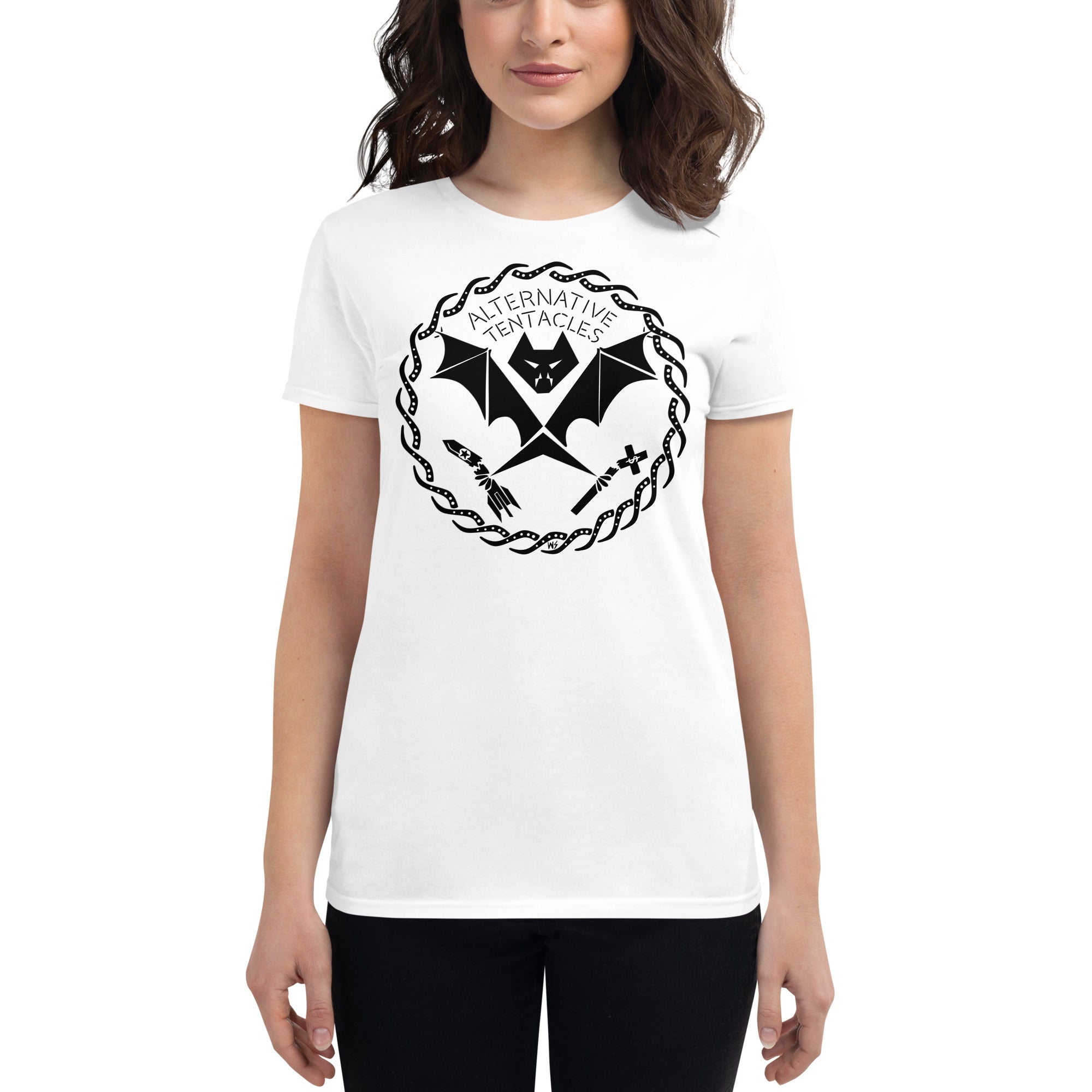 Classic "A.T. Bat Logo"  Femme White T-shirt