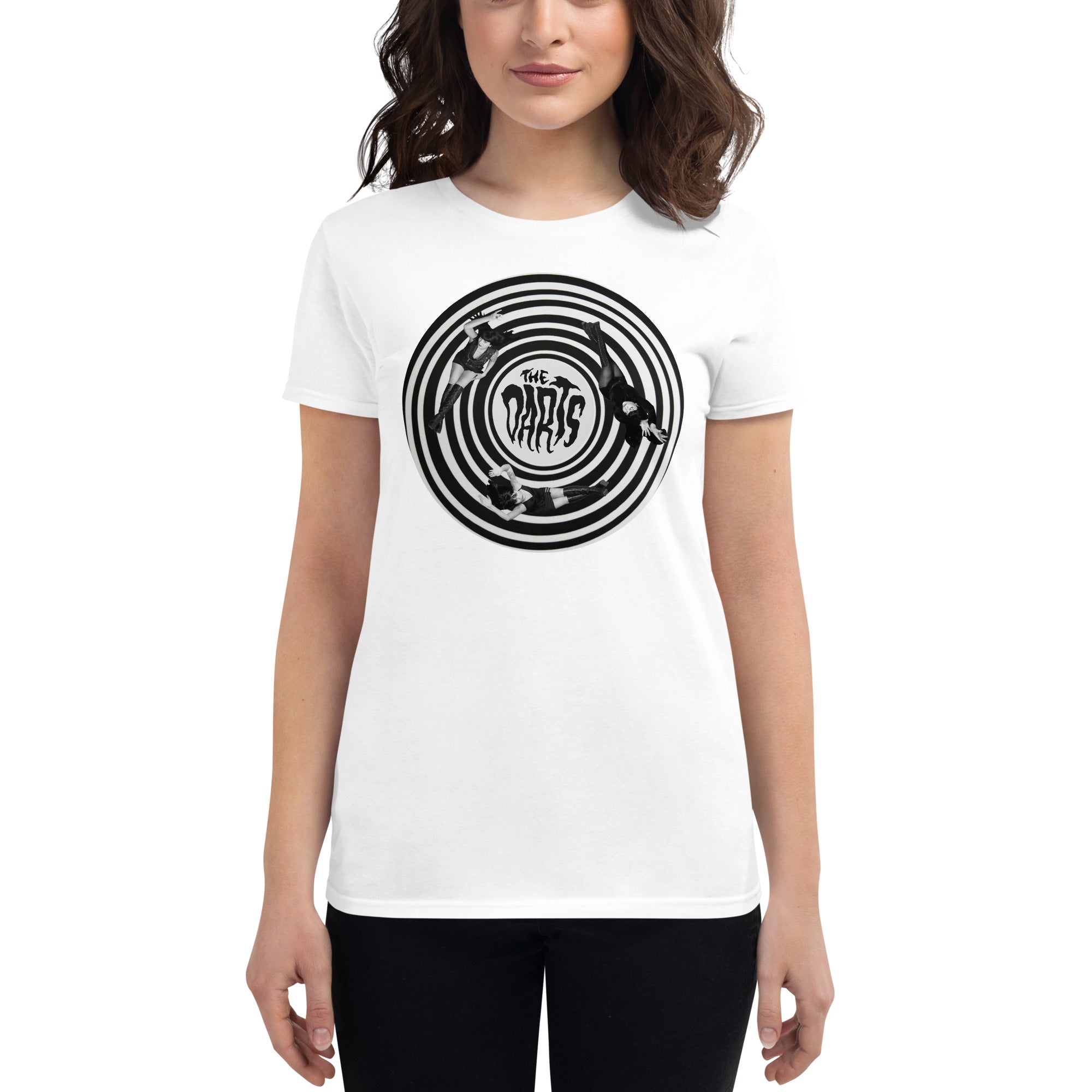 THE DARTS "Spiral" Fitted White T-Shirt