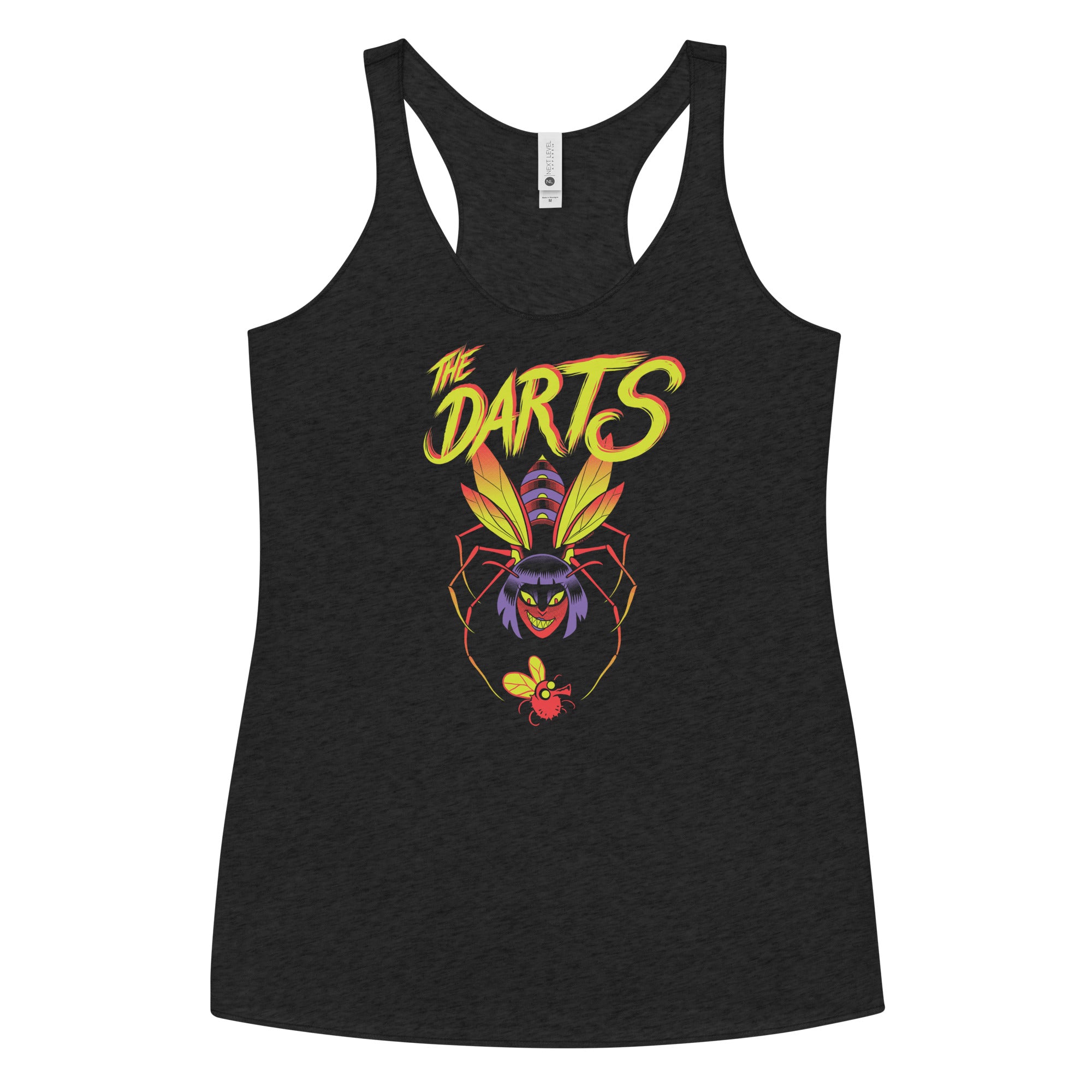 THE DARTS "Bee" Femme Vintage Black Racerback Tank